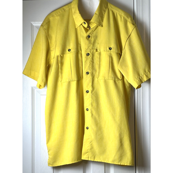 Men’s Magellan Button Down Shirt Size S Yellow Outdoor Shirt - Picture 2 of 16